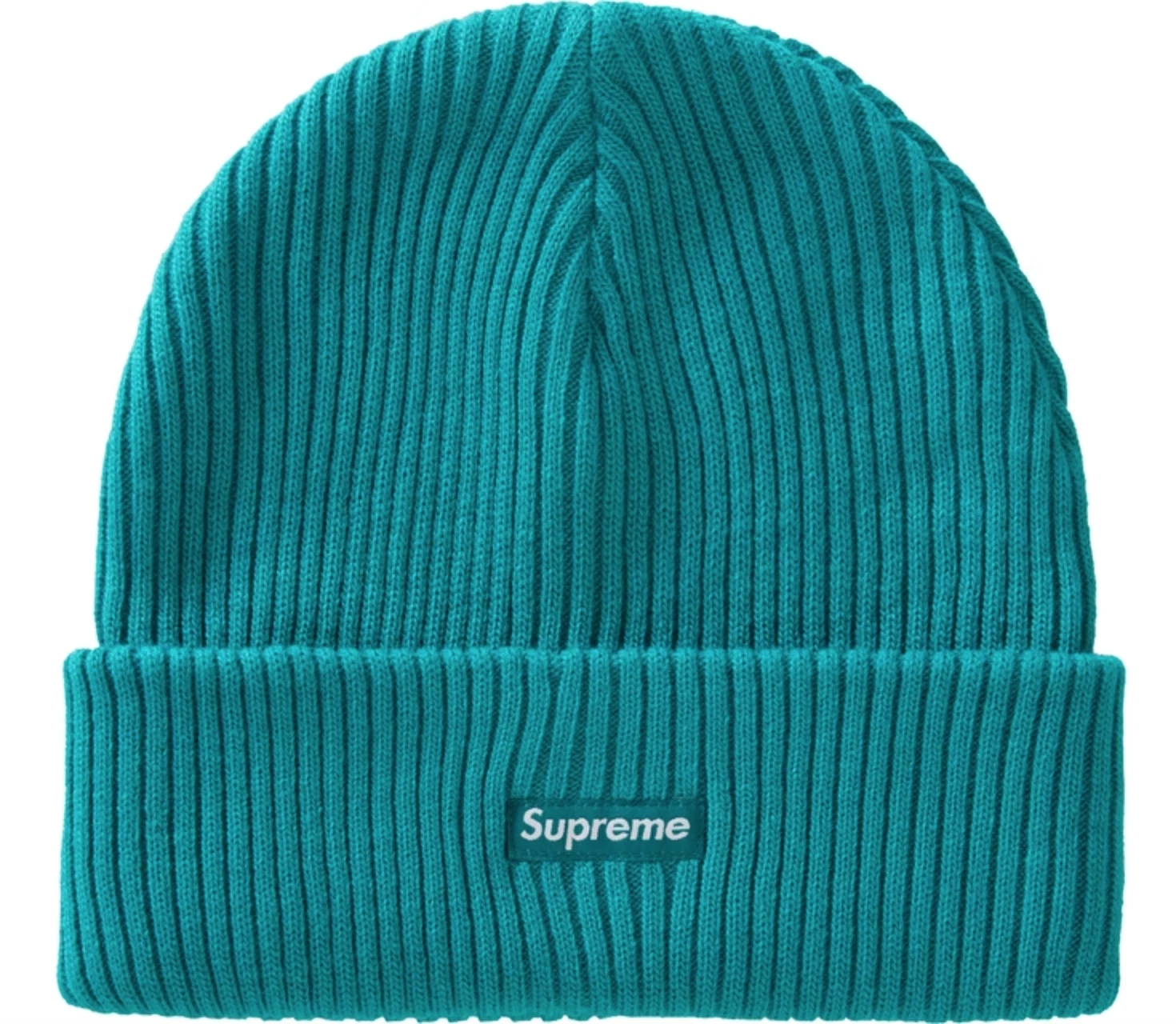NEUF Supreme Wide Rib Beanie Teal FW20 taille unique logo boîte
