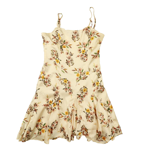 Storia Women's Regular Ivory Multi-Color Floral Print Dress Size Medium
