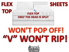 Won't Pop Off Sheets Flex Top Head 100 Cotton White Cream Fitted 4 Pillow Cases