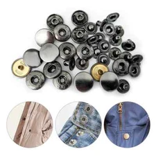 25Sets Snap Fasteners Metal Snaps Press Button Studs  For Jacket Clothes Garment