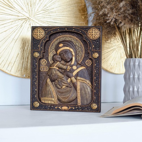 Virgin Mary of Vladimir handmade christian decor personalized gift for mom`s day - Picture 6 of 12