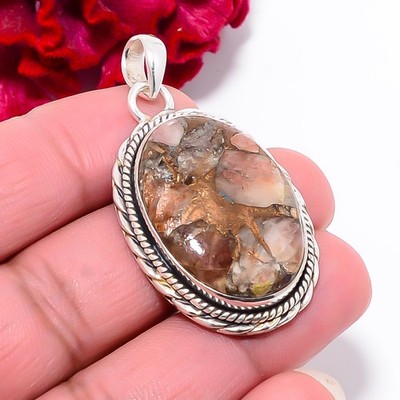 Copper Golden Sunstone - Madagascar 925 Sterling Silver Pendant 1.95'' P101924