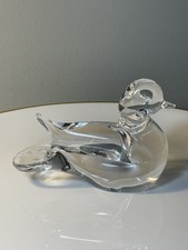 Clear Art Glass Duck Figurinepaperweight V. Nason Company