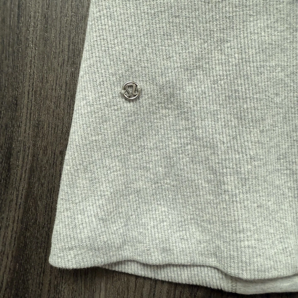 Lululemon Athletic Stretch Full Zip Jacket Hoodie 4 Gray Thumbholes Back Slit - Image 4 of 4