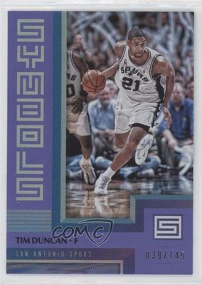 2017-18 Panini Status Symbols Purple 39/149 Tim Duncan #9 HOF 7y2