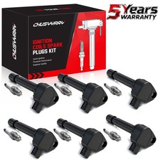 For 03-08 Honda Pilot V6 3.5L 6 Ignition Coil Pack and Spark Plugs UF242 NEW2026