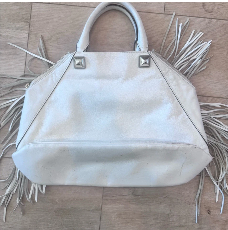Bolso Cartera Moto Rebecca Minkoff Blanco Flecos Tachonados - Cuero Bolso Cartera Foto 3 de 4
