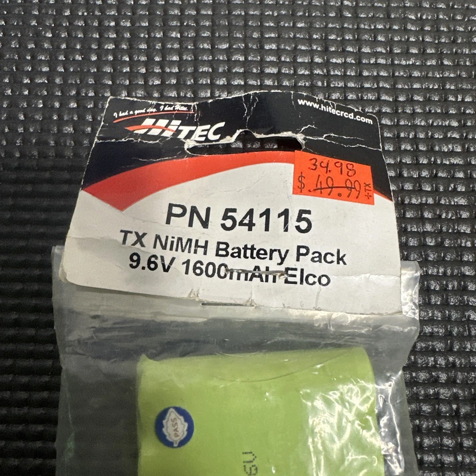 Batería Hitec Rc 1600mAh TX NiMH Conector 9.6V Elco - Nueva - De colección - Como Nueva Foto 3 de 4