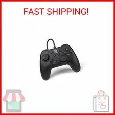 PowerA Nintendo Switch Wired Controller - Black, Detachable 10ft USB Cable, No B