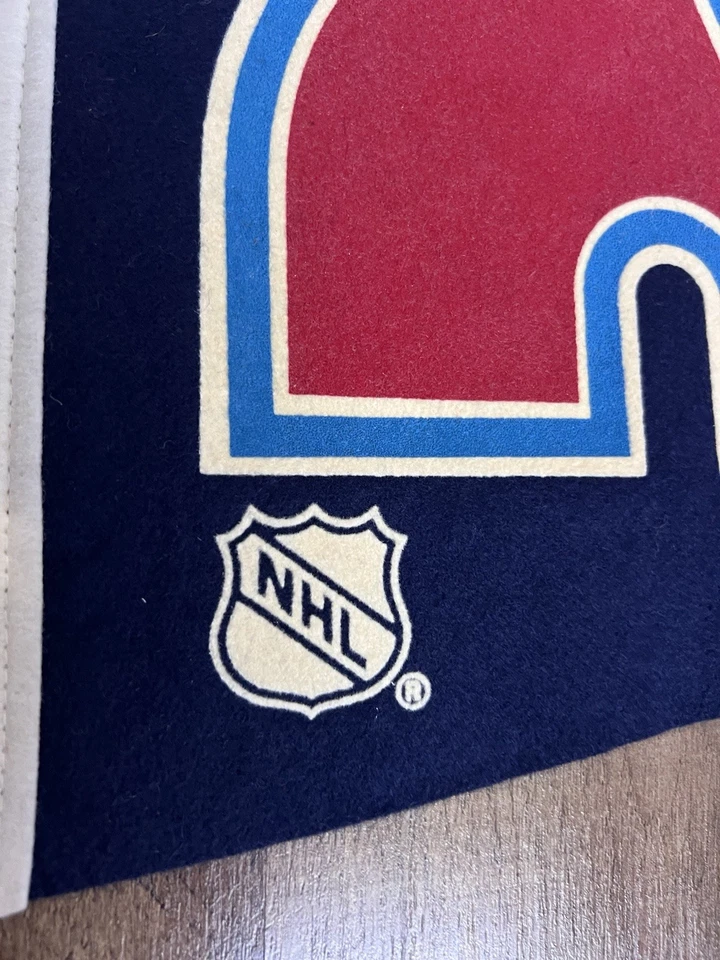 Vintage Hockey Quebec Nordiques (Colorado Avs) 1979 Replica Pennant w/ Tassels - Image 4 of 4
