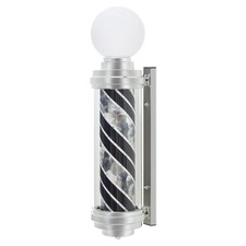 BarberPub Modern Wall-mounted Barber Pole with Bright Rotating LED Strips L014