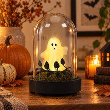 Halloween Ghost Night Light LED Lamp Cute Spooky Tabletop Decor Battery Operated