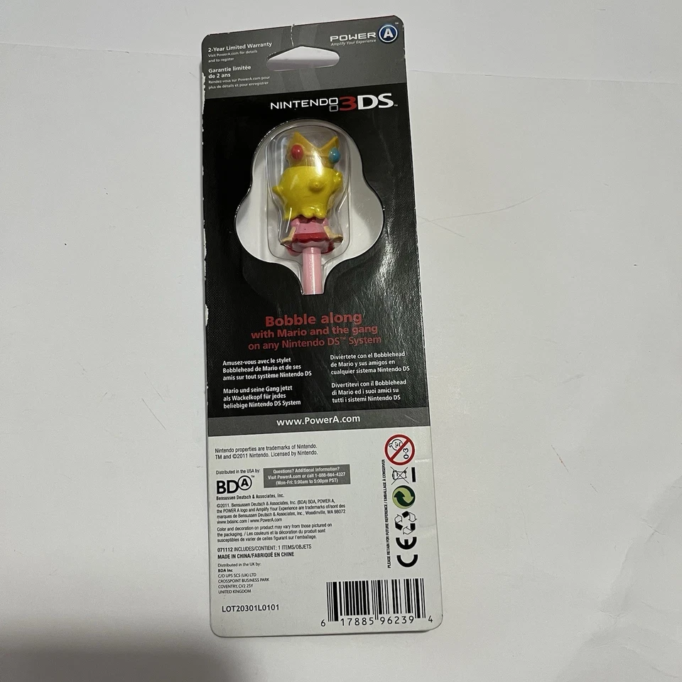 Super Mario Nintendo 3DS Bobble Acción Bobblehead Stylus Bebé Princesa Melocotón Nuevo Foto 3 de 3