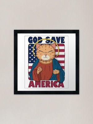 God Save America Gerahmter Kunstdruck Gerahmtes Wandbild Poster Leinwanddruck Bild