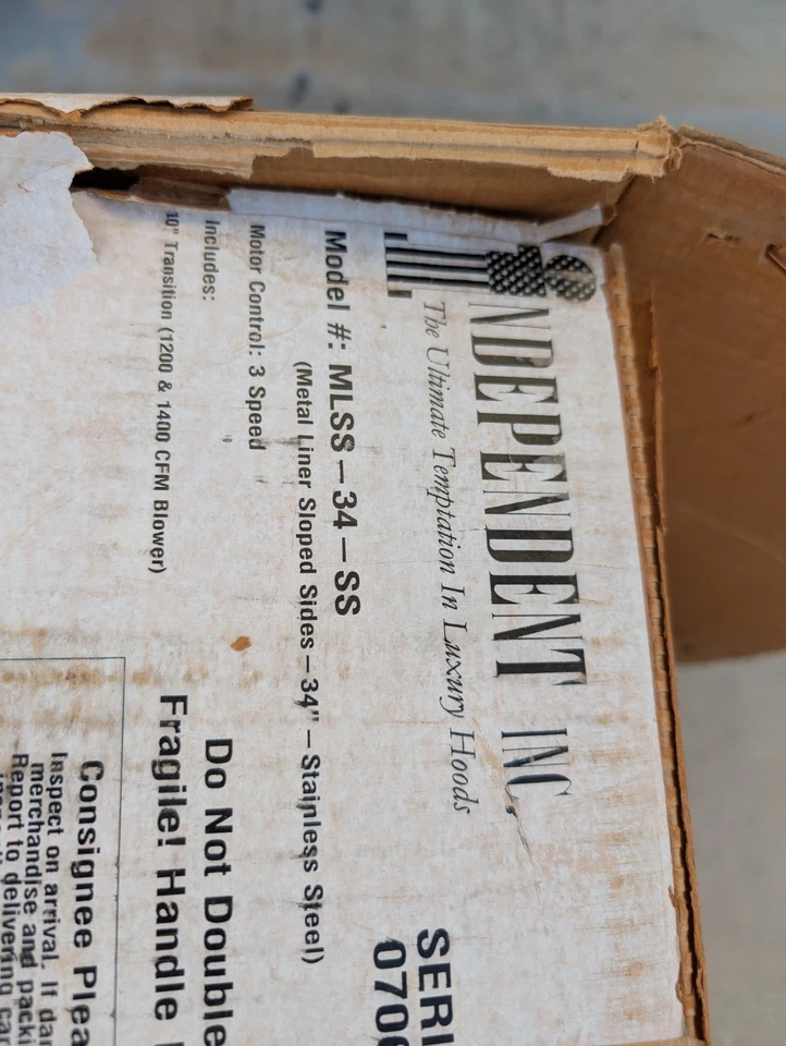 Campana extractora independiente 34" montada en la pared 600 CFM ventilación gama lujo Foto 4 de 4