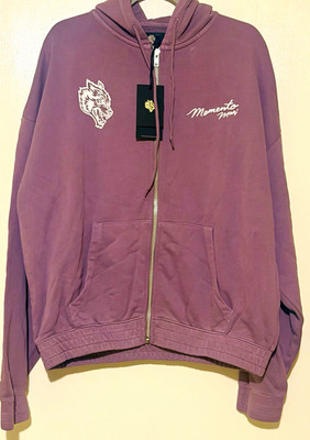 Darc Sport Memento Mori Full Zip Fleece Hoodie Graphic Pockets Purple M