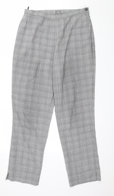 Marks and Spencer Damen Grau Kariert Hose Größe 14 L29 in