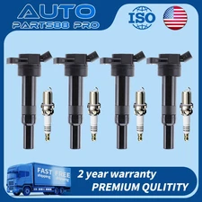 ✅4 OEM Ignition Coil +Spark Plug for Hyundai Elantra Tucson Kia Forte Soul UF651
