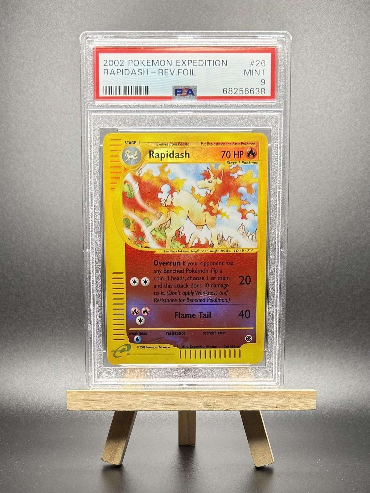 2002 POKEMON RAPIDASH REVERSE REV HOLO FOIL #26 YELLOW E-SERIES EXPEDITION PSA 9