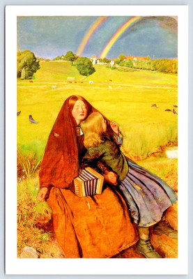 Postcard Oil Painting The Blind Girl John Everett Millais c1850 A81