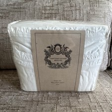 Clever Carriage Home Hamptons Cottage 450TC King Sheet Set White Cotton Ruffled