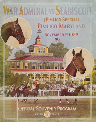 #ad SEABISCUIT VS WAR ADMIRAL HORSE RACING PIMLICO MARYLAND 1938 11X14 PHOTO $15.99