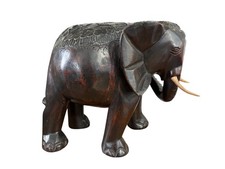 #787 Vintage Ashanti Elephant Wooden Sculpture Ghana 12.5