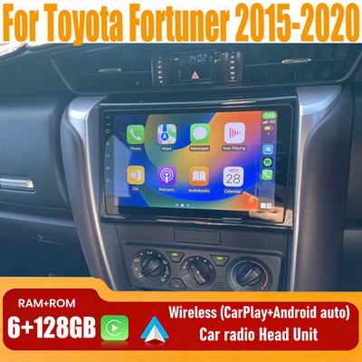 9'' Wireless Carplay Android Auto Head Unit Radio For Toyota Fortuner 2015-2020