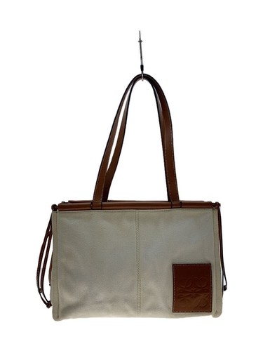 LOEWE tote bag cushion small canvas cream-colored plain with color transfer Used