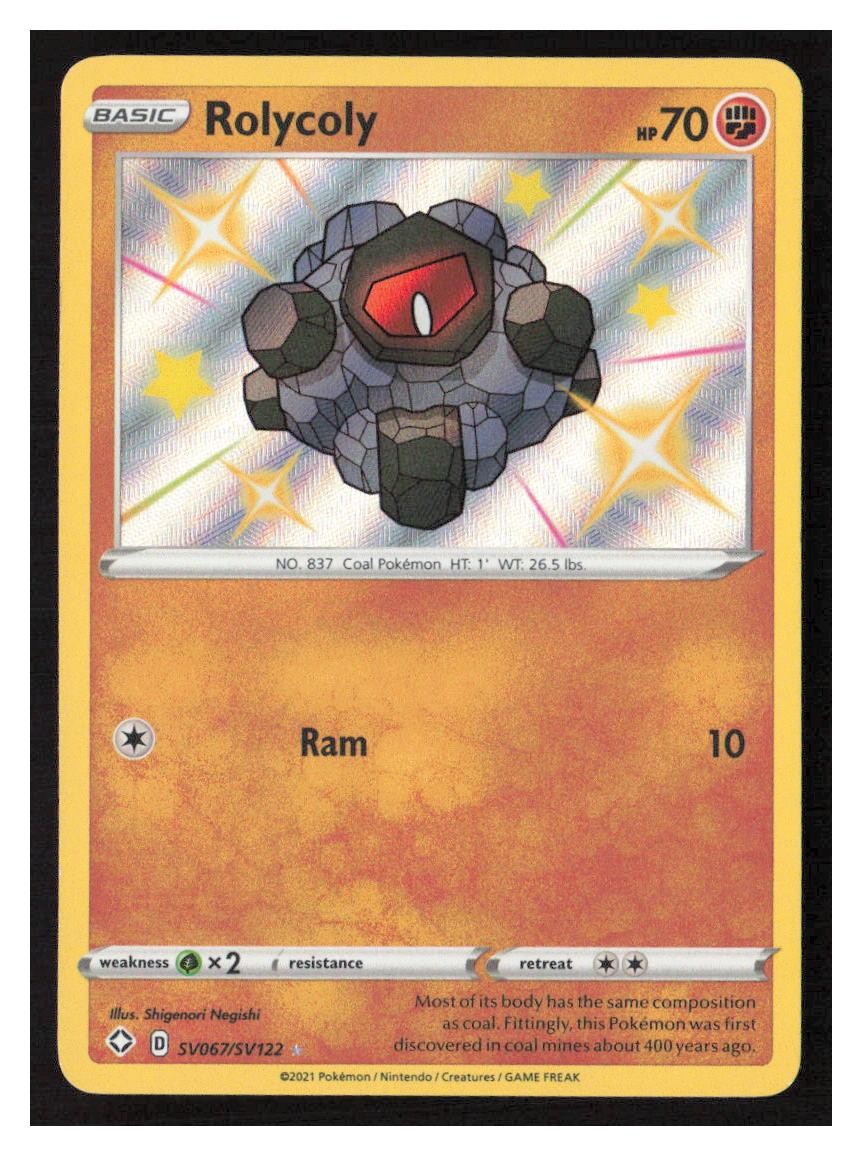 Rolycoly Shining Fates: Shiny Vault #SV067/SV122 Pokemon Shiny Holo Rare