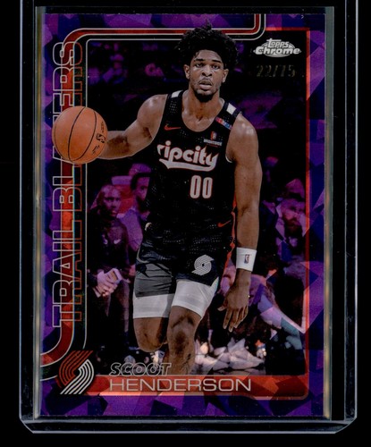 2025 TOPPS CHROME SAPPHIRE SCOOT HENDERSON PURPLE REFRACTOR /75 TRAILBLAZERS DM