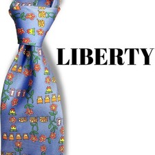 LIBERTY London Used Necktie Tie Mens Unisex ALL SILK 100 Multicolor Gorgeous 6