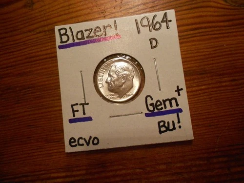 1964D Roosevelt Dime Gem BU+ BLAZER!!! PQ!!!! Full Torch!!!!!