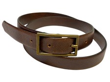 Vtg Banana Republic Brown Leather Belt Brass Buckle Small Waist 28 up to 32