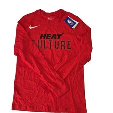 Maglietta Miami Heat manica lunga uomo piccola rossa NBA basket cultura del calore maglietta Nike