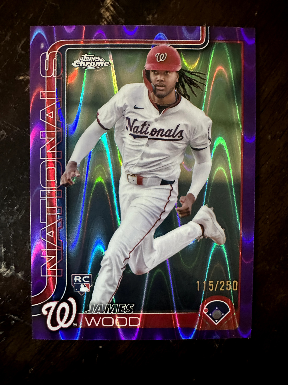 2025 Topps Chrome - James Wood #132 Purple Refractor 115/250 (RC)