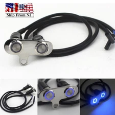 Blue LED CNC Motorcycle Handlebar Switch Dual Buttons Manual-return Lock Switch