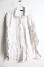 Burton Mens y2k Stripe Formal Shirt - White - Size 16   h7 