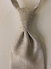 Beige Cobblestone MASTERHAND Pre Tied Ascot Cravat Plastron Wedding Tie Italy