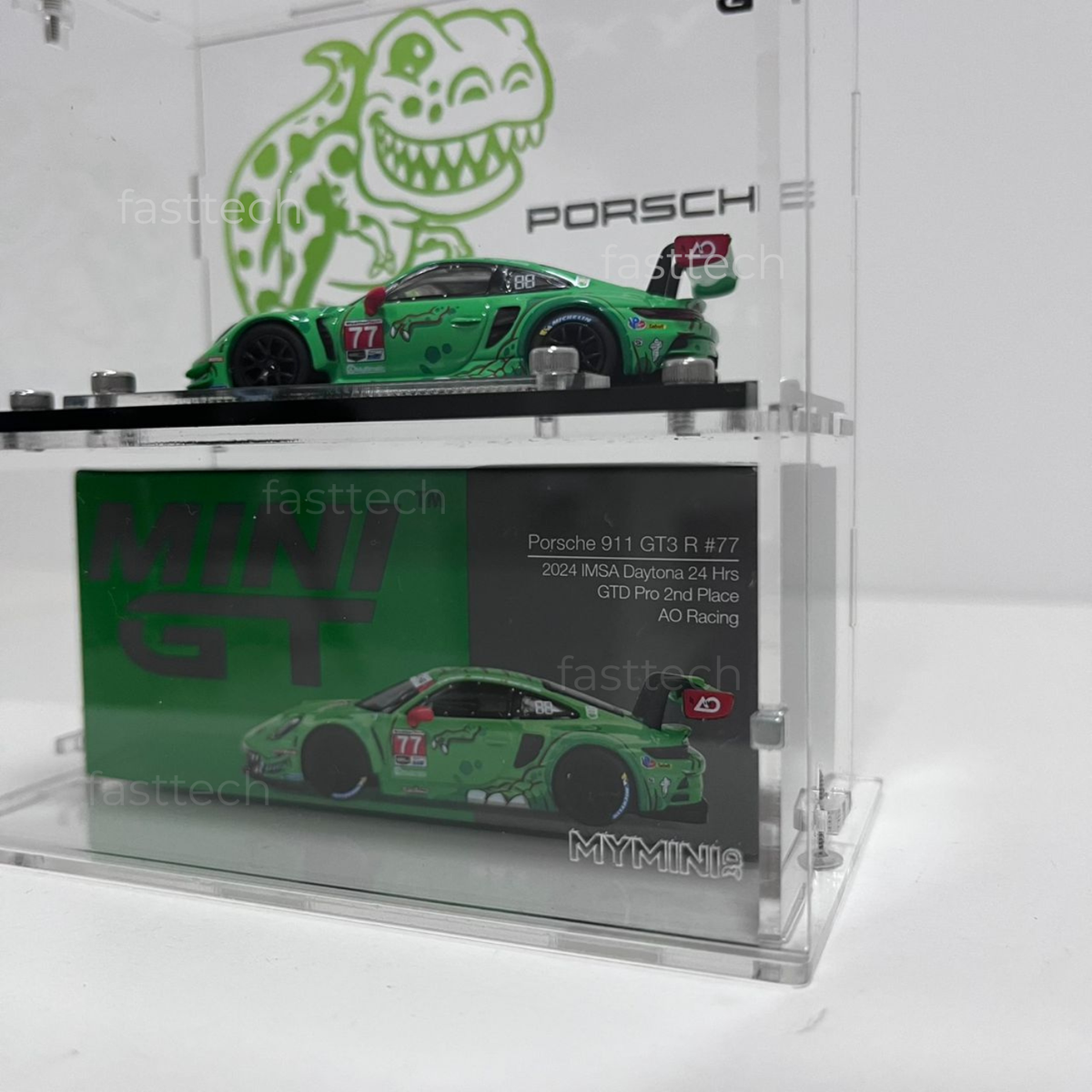 Mini GT Acrylic Display Box 1:64 Porsche 911 GT3 R Rexy Glow +
