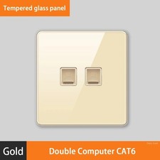 Tempered Glass Wall Socket 13A UK Plug USB 2 Gang Dimmer