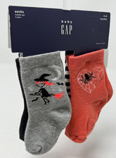 NWT Four Pairs Baby Gap Halloween Socks Boy's Size 0-6 Months Toddler Girls