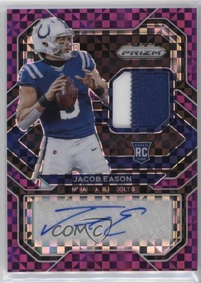 2020 Panini Prizm Rookie Purple Power 40/49 Jacob Eason RPA Patch Auto RC 01dg