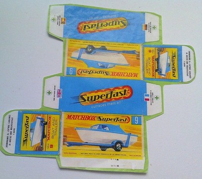 Vorlage für Repro Box Matchbox Superfast Nr. 09 Boat and Trailer