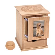 Pet Ashes with Movable Picture Frame, Wooden Urn Dog Ashes Pet Loss Gifts Ash...