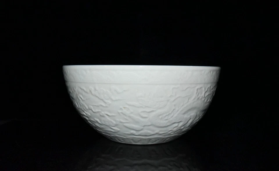 Cuenco chino de porcelana esmaltada blanca pintado a mano exquisito patrón dragón 110822 Foto 3 de 4