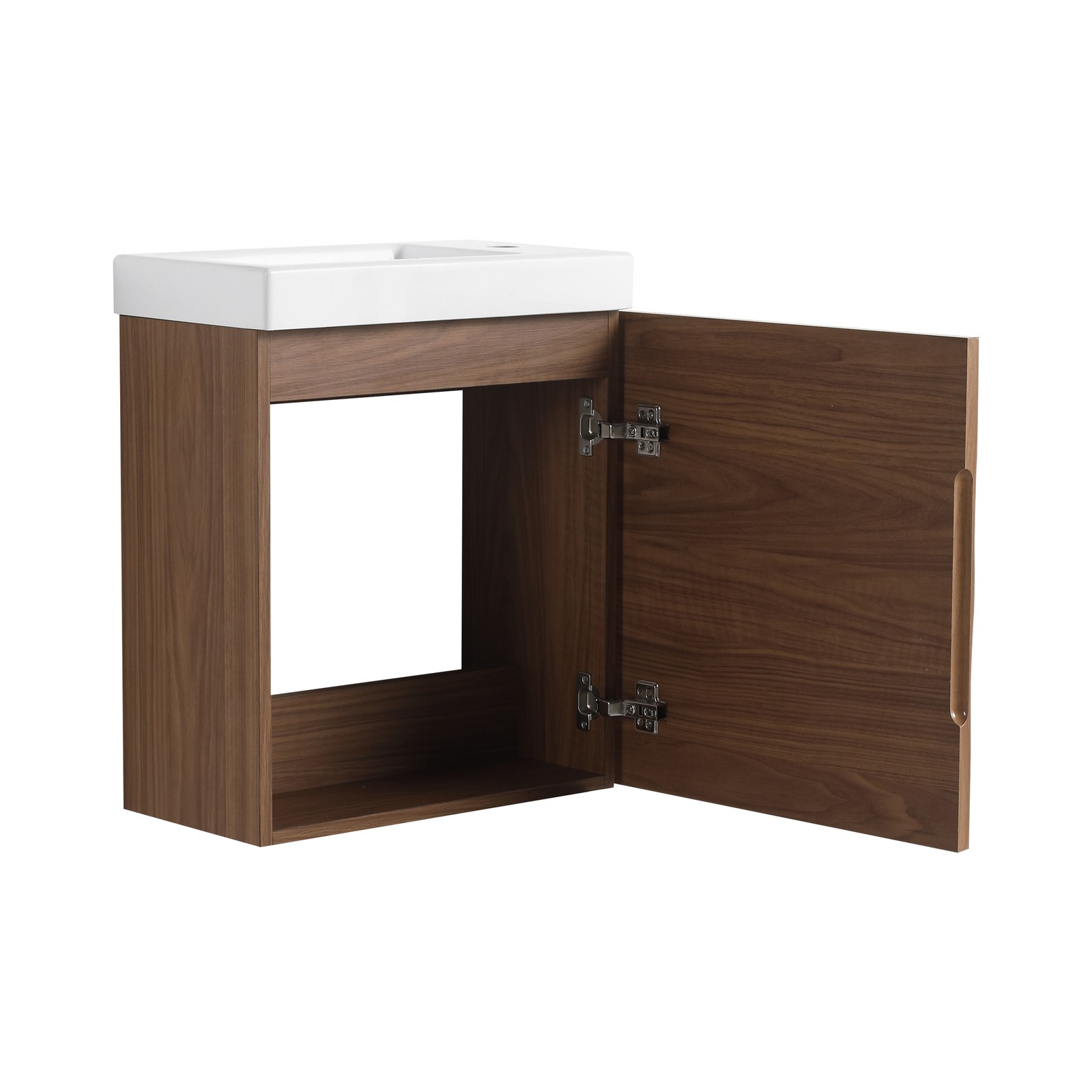 Wall-Mounted Bathroom Vanity w/Resin Sink, Storage Cabinet w/Soft Closed Door
