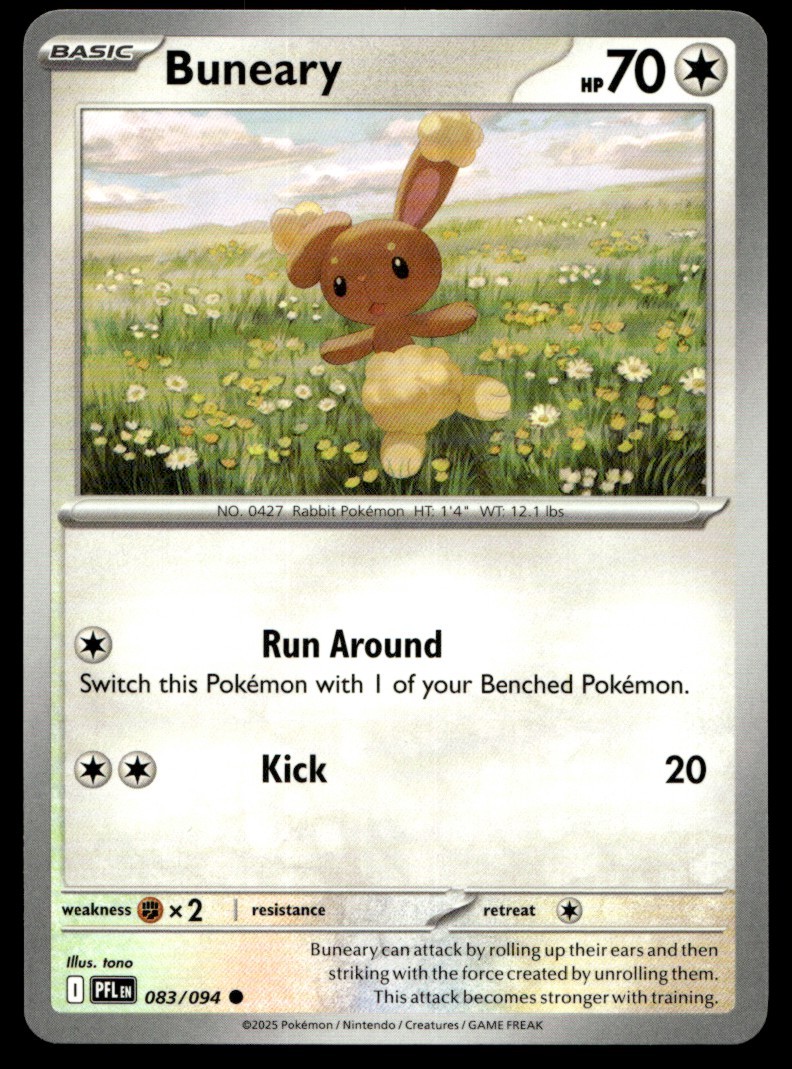 Buneary 083/094 Common Phantasmal Flames Pokemon Near Mint