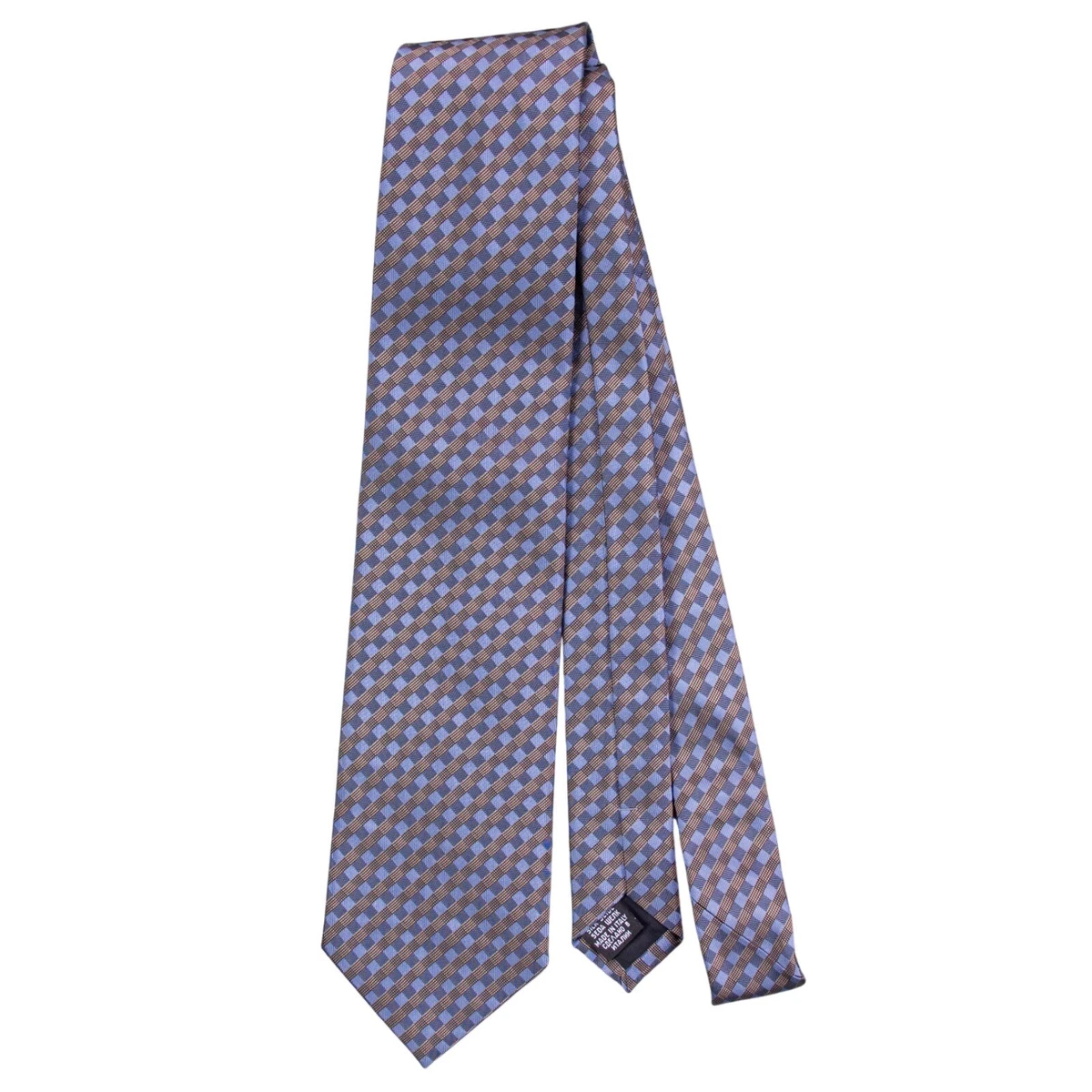 BOSS - Cravatta in misto seta con micromonogrammi Double B - Blu a motivi
