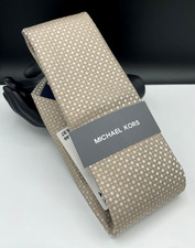 MICHAEL KORS Men's Polyester Tie  Taupe  Geometric  NEW MSRP: 69.50